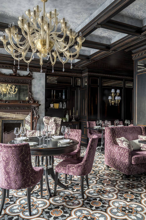 Lampadario in vetro soffiato oro con pendenti Swarovski® e applique classiche Simplicissimus 360 MULTIFORME® lighting Commercial spaces Glass Gastronomy