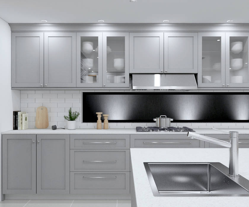 SANDTON KITCHEN - Grey cabinets Linken Designs Built-in kitchens Wood Wood effect