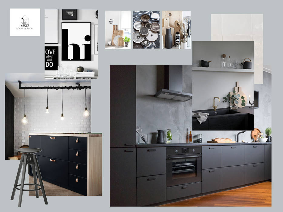 Keuken moodboard Studio Room by Room Inbouwkeukens kasten,Meubilair,aanrecht:,wit,Keuken,Fornuis,Interieur ontwerp,Lade,Hout,Gebouw