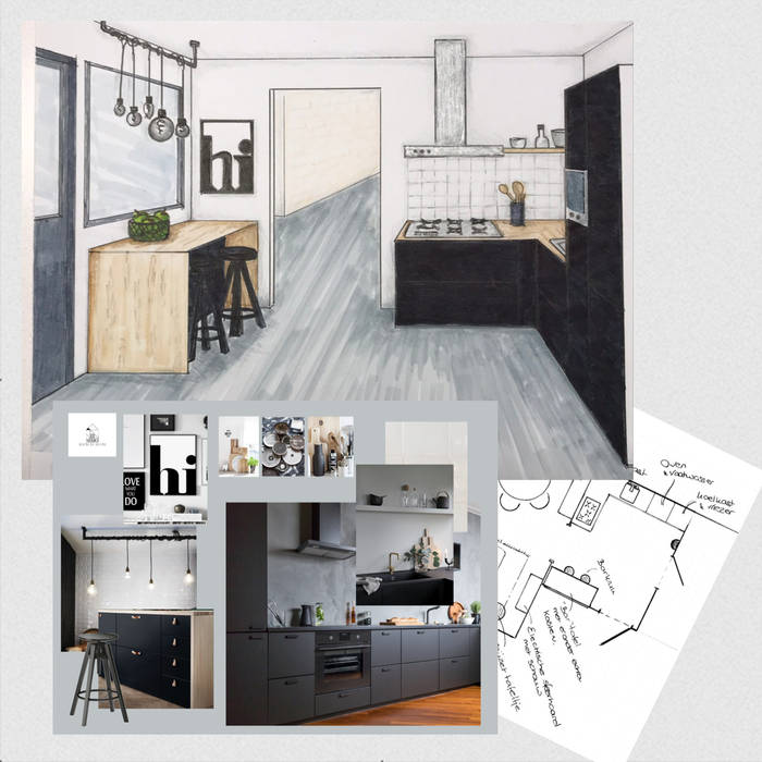 Woonkamer en keuken ontwerp, Studio Room by Room Studio Room by Room Cozinhas embutidas