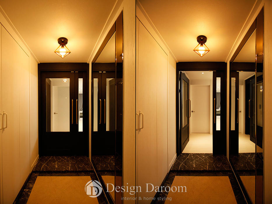 수유 두산위브 아파트 34py, Design Daroom 디자인다룸 Design Daroom 디자인다룸 Modern corridor, hallway & stairs