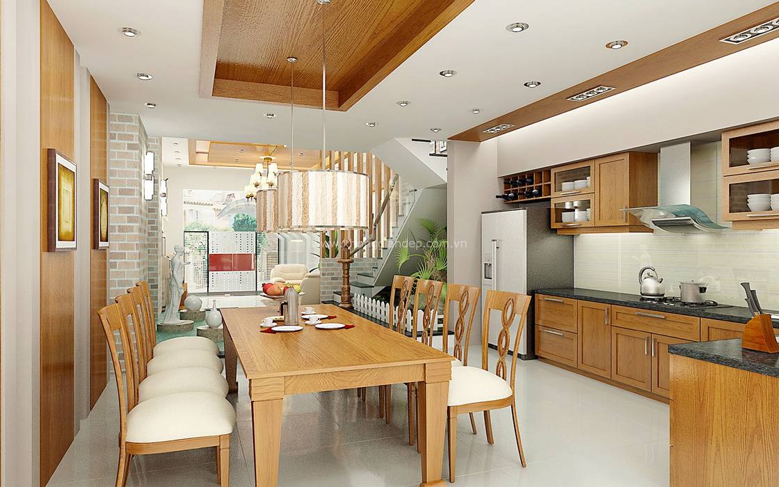 Biệt thự 2 tầng với phong cách hiện đại đẹp, Việt Architect Group Việt Architect Group Phòng ăn phong cách hiện đại Dressers & sideboards