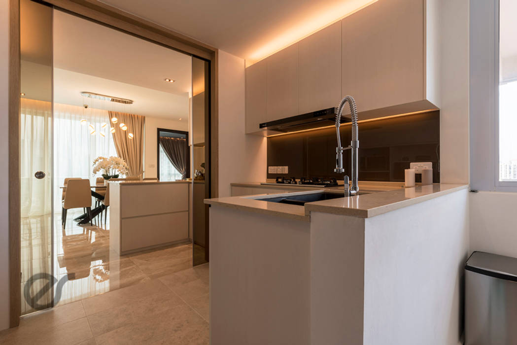 Design & Build: Melrose Condominium, erstudio Pte Ltd erstudio Pte Ltd Modern kitchen