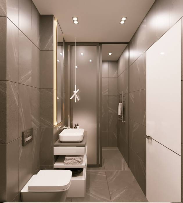 2к.кв. в Москве (58кв.м), ДизайнМастер ДизайнМастер Eclectic style bathrooms