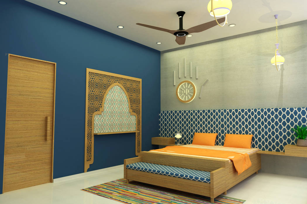 INTERIOR 7 BHK , PAHENJO PAHENJO Kamar Tidur Gaya Asia