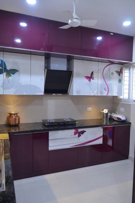 A SUMPTUOUS 3 BHK APARTMENT, Vdezin Interiors Vdezin Interiors Modern kitchen