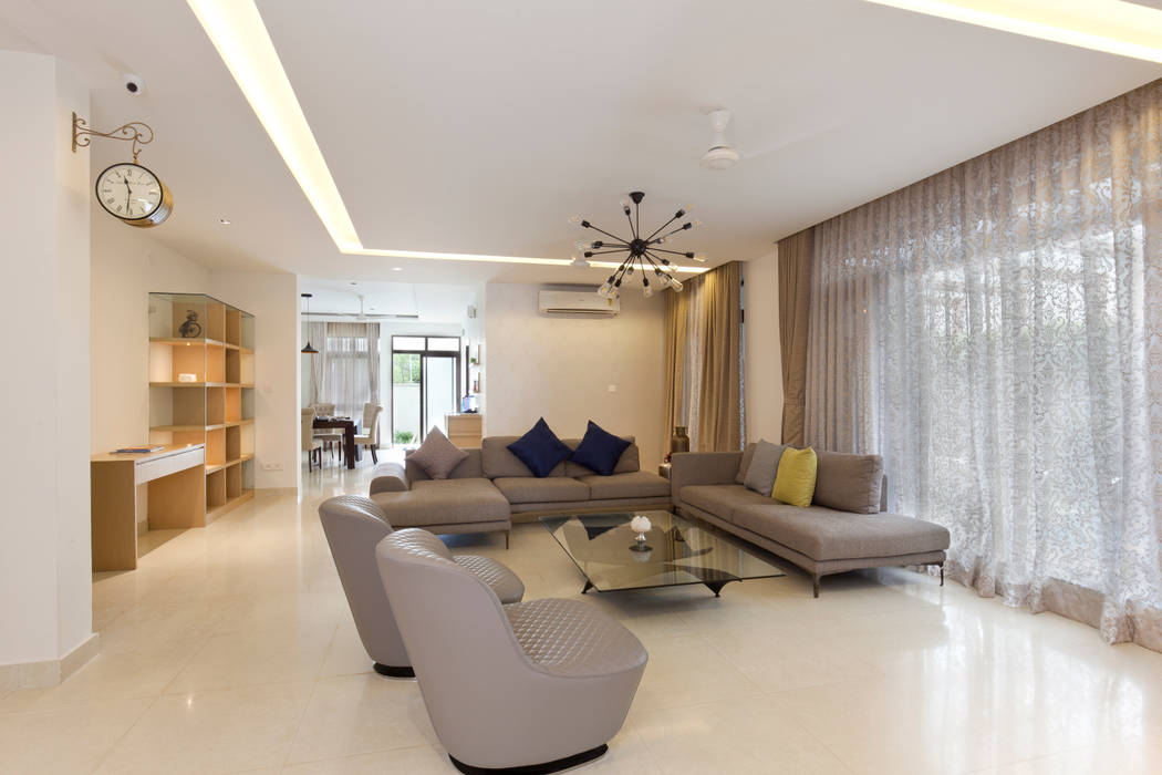 Residence No.1 at Panache, chennai, Synergy Architecture and Interiors Synergy Architecture and Interiors Modern living room