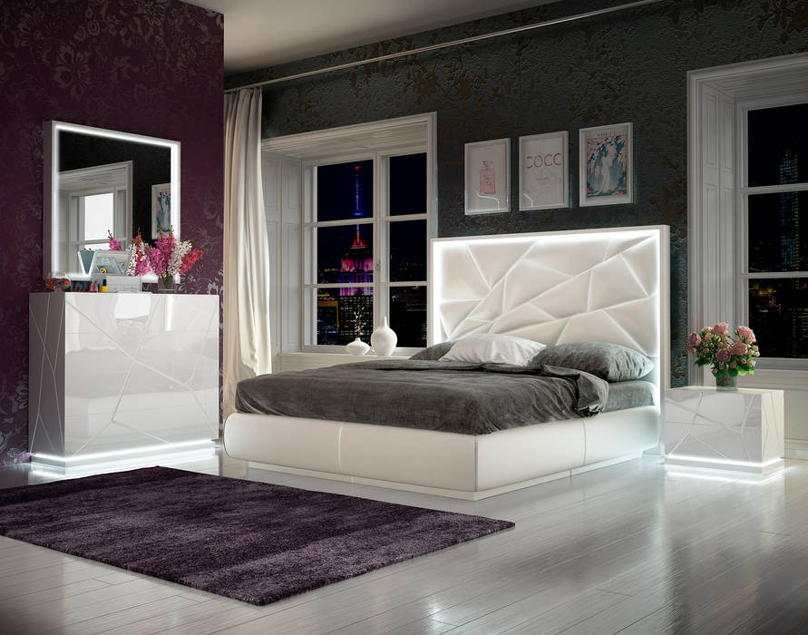 Nuevos Dormitorios de Matrimonio, Franco Furniture Franco Furniture BedroomBeds & headboards MDF White