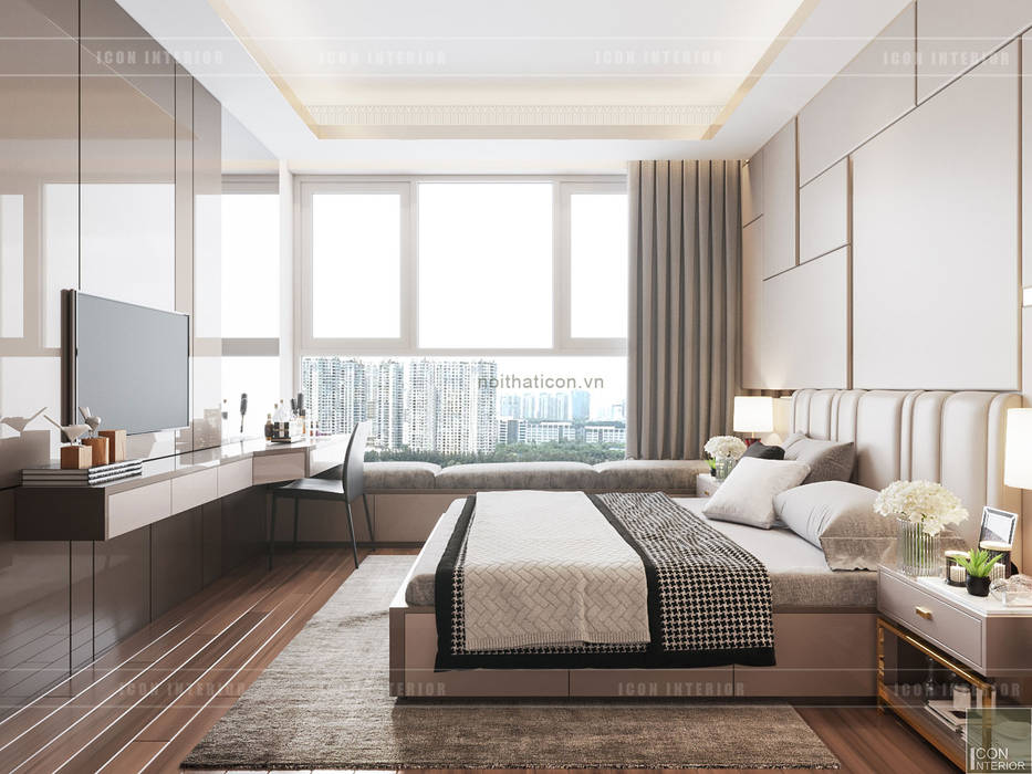 THIẾT KẾ CĂN HỘ VỚI NỘI THẤT PHONG CÁCH CHÂU ÂU - Sarica Condominium Sala, ICON INTERIOR ICON INTERIOR Modern Bedroom
