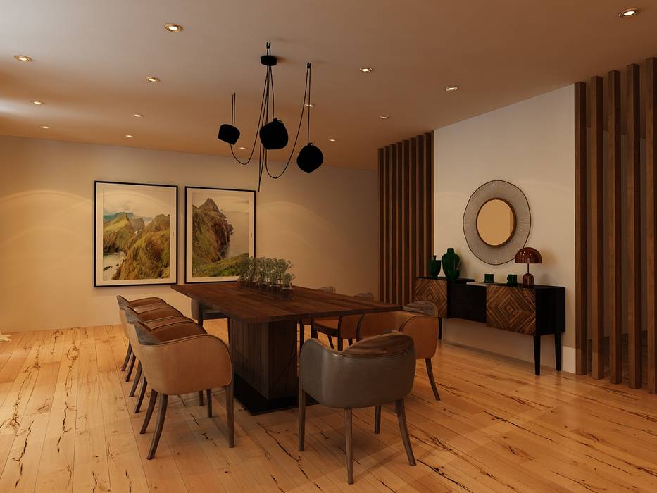 Projectos 3D, Bis-bis Design Studio Bis-bis Design Studio Eclectic style dining room Wood Wood effect