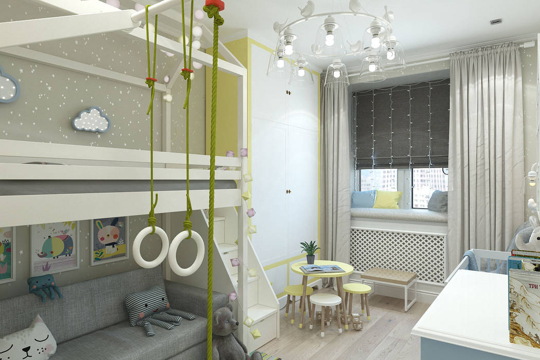 Квартира в современном стиле, Гузалия Шамсутдинова | KUB STUDIO Гузалия Шамсутдинова | KUB STUDIO Nursery/kid’s room