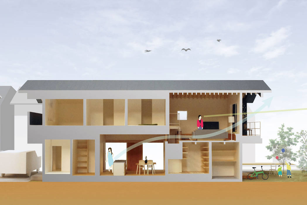 茜部の家, border design architects border design architects Wooden houses