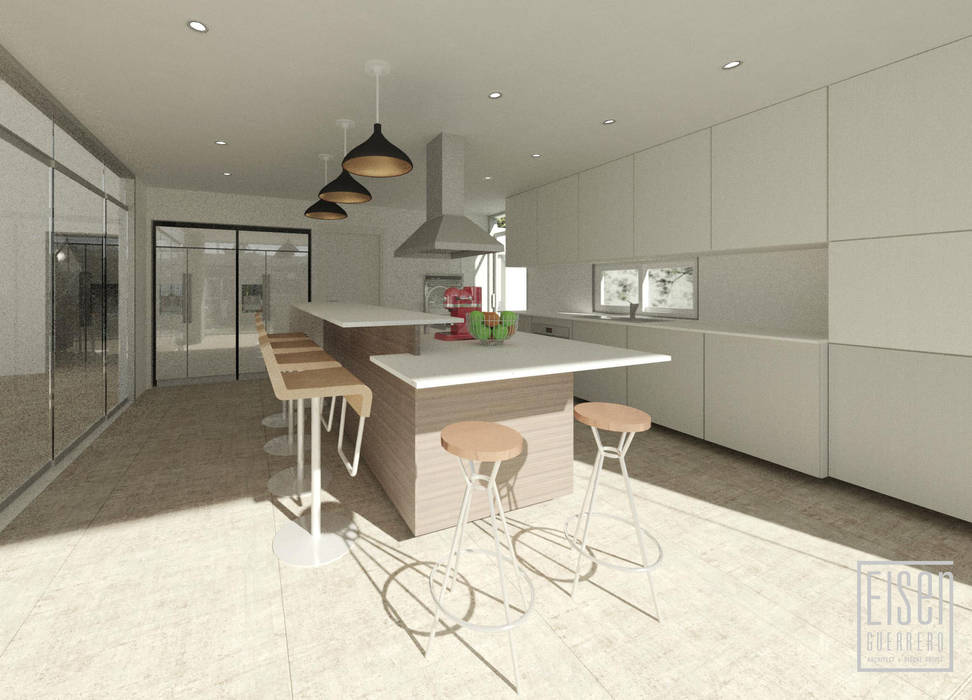 Vivienda VN Guataparo, EISEN Arquitectura + Construccion EISEN Arquitectura + Construccion Built-in kitchens Concrete