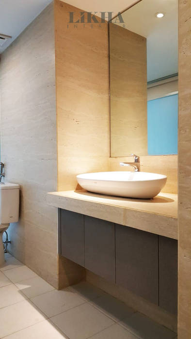 APARTEMEN SENYAMAN RUMAH PRIBADI di Art Deco Apartment, Likha Interior Likha Interior Modern Bathroom Plywood Grey