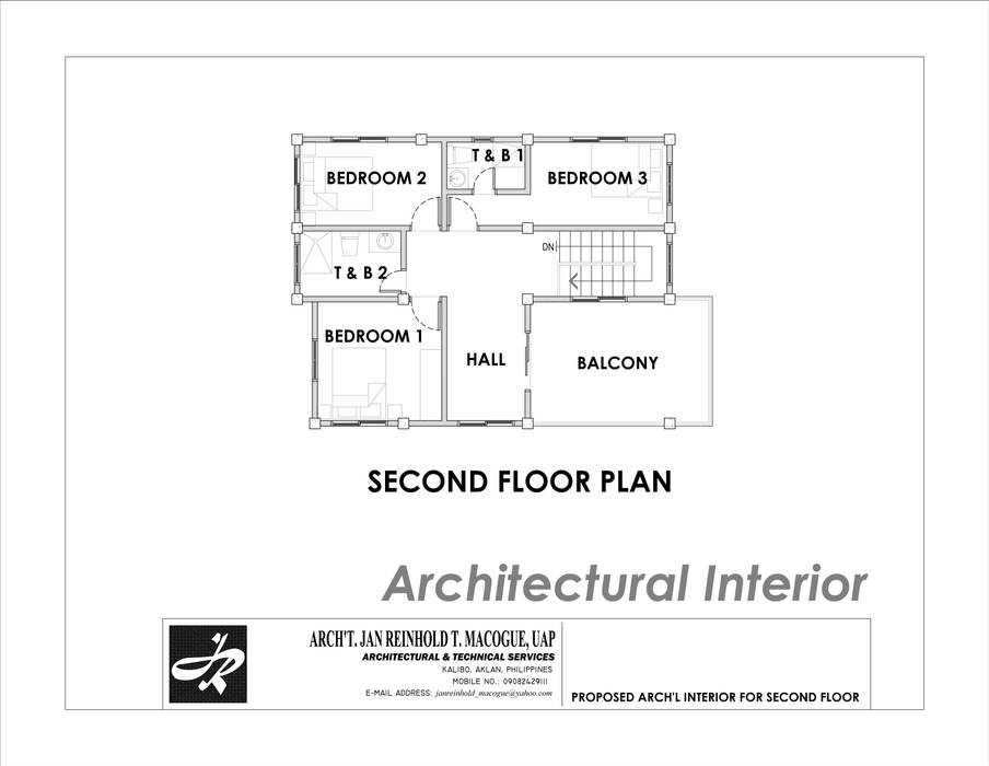 Second floor plan Arch't. Jan Reinhold T. Macogue (Architectural & Technical Services) Floors