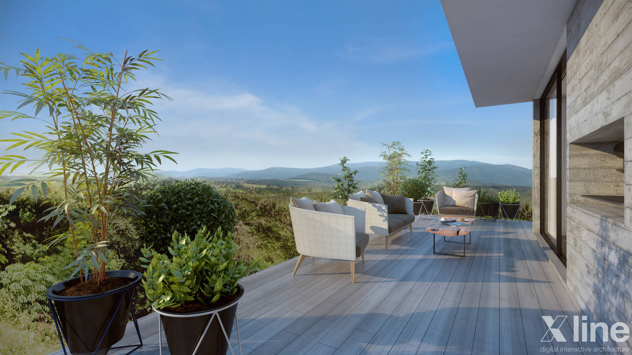 Mil Nueve Diez - Cobitat, Xline 3D Xline 3D Balcones y terrazas minimalistas