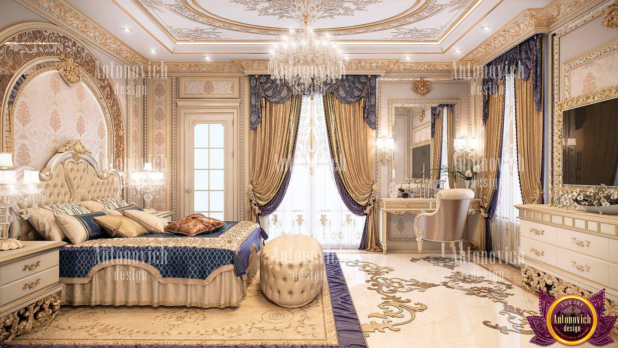 ​Beauty classics in the interior of the bedroom from Katrina Antonovich, Luxury Antonovich Design Luxury Antonovich Design Classic style bedroom