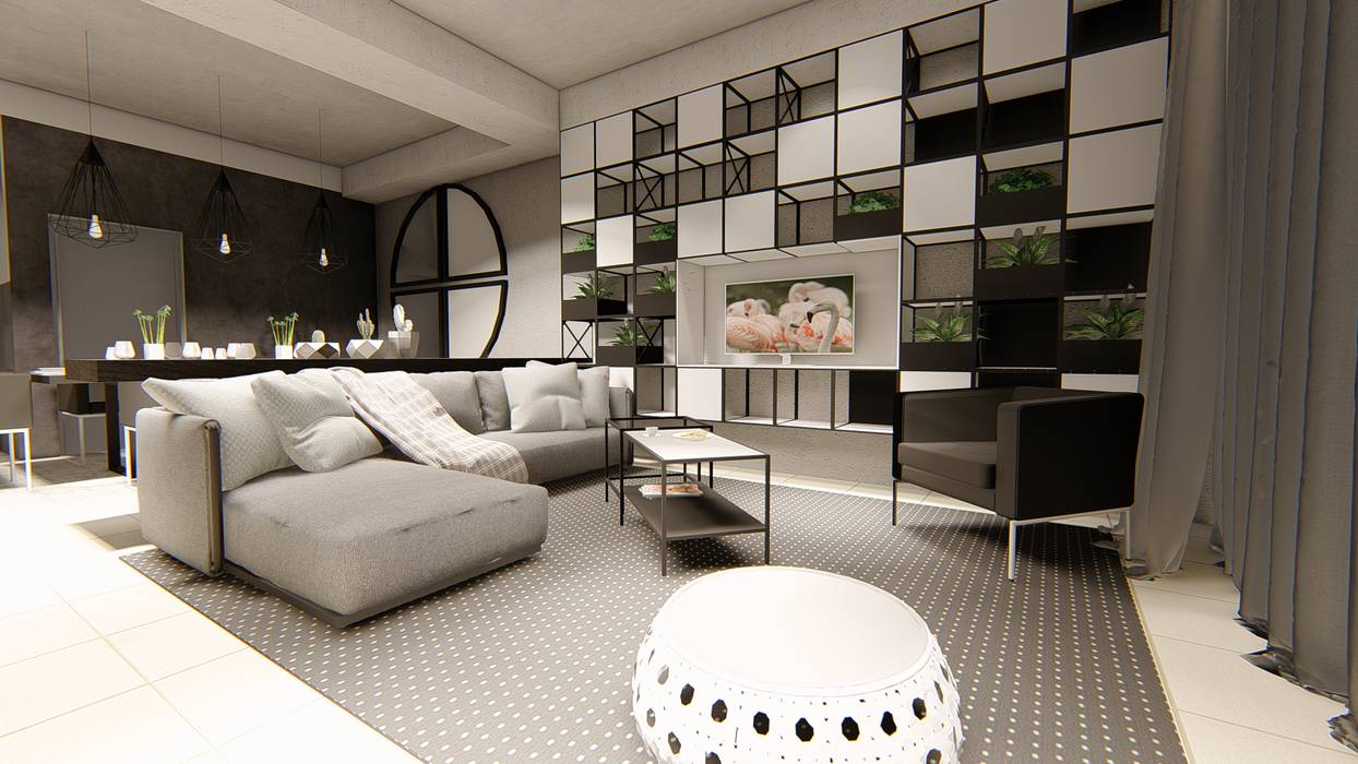 Modern Design - Compact Living Space , LI A'ALAF ARCHITECT LI A'ALAF ARCHITECT Moderne Wohnzimmer