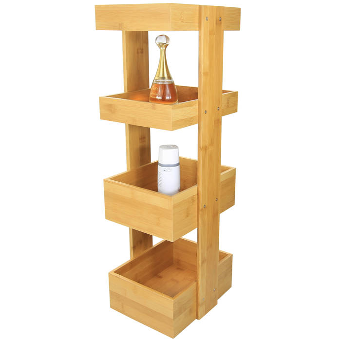 4 Tier Bathroom Caddy Finoak LTD Moderne Badezimmer Bambus Grün Aufbewahrungen