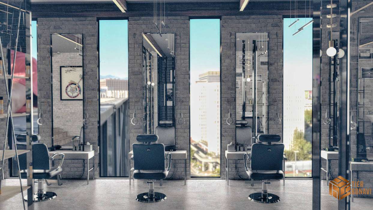 Barbershop ( Concept ) , Tierbonavi Tierbonavi Ruang Komersial Kantor & toko