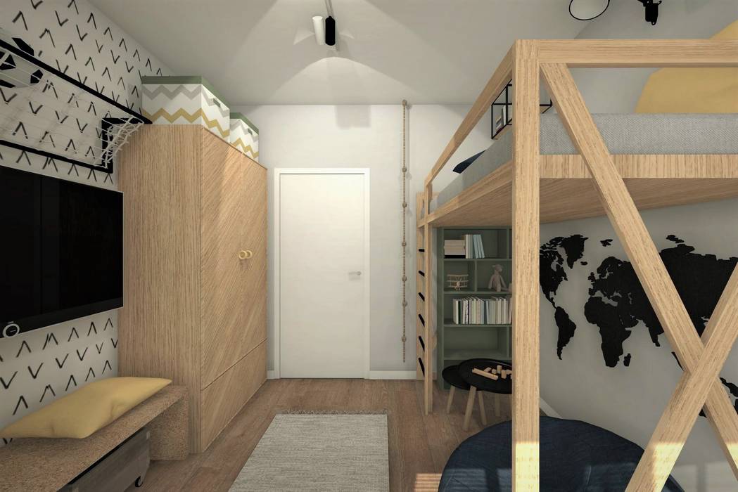 POKÓJ DLA CHŁOPCA 2, AP interiors AP interiors Habitaciones para niños