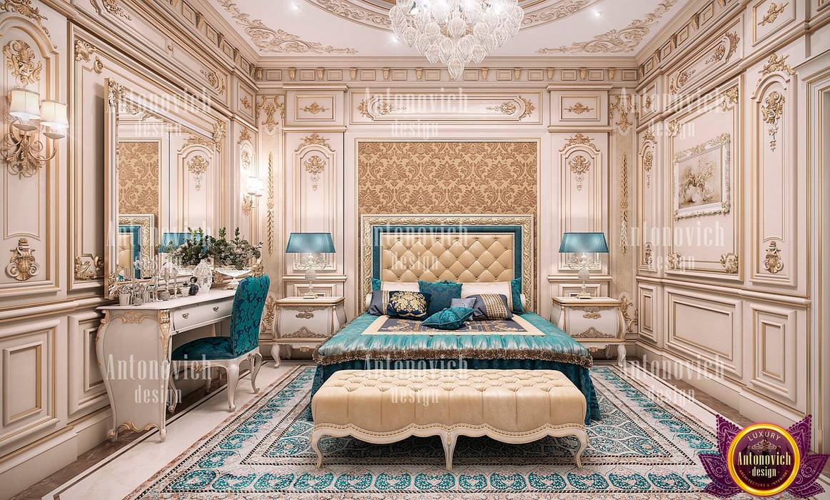 ​Interior of the bedroom with a mood of eternal happiness from Katrina Antonovich, Luxury Antonovich Design Luxury Antonovich Design Classic style bedroom