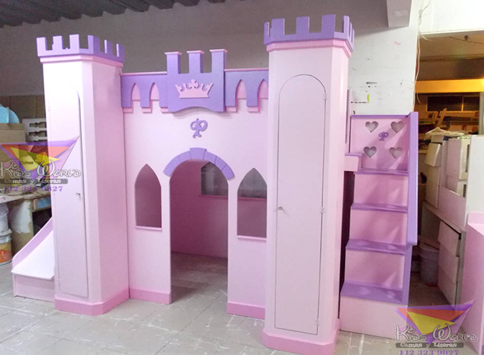 Magnifico castillo para niñas Kids World- Recamaras, literas y muebles para niños Dormitorios infantiles clásicos Derivados de madera Transparente castillo,castillos,castle,bed,litera,recamara,cama infantil,kidsworld,Camas y cunas