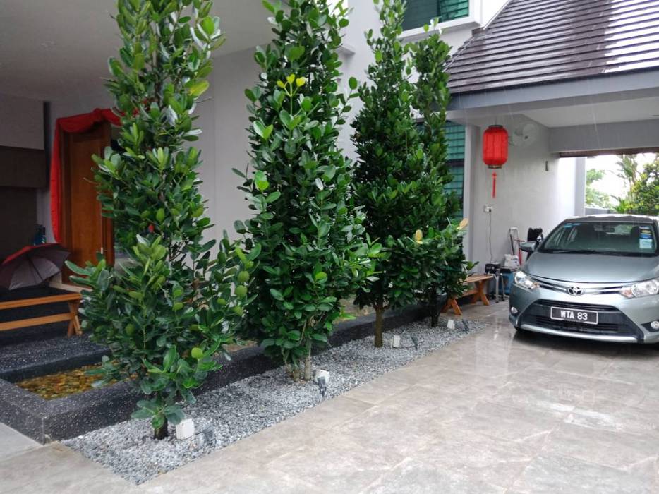 Landscape Design & Build - Bukit Segar, Cheras, Kuala Lumpur, Hadid Design Group Hadid Design Group Jardines en la fachada