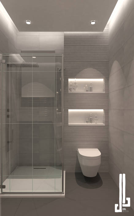 Minimalist design apartment, dal design office dal design office حمام