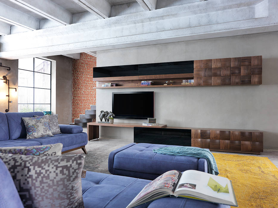 PRALIN TV ÜNİTESİ, NILL'S FURNITURE DESIGN NILL'S FURNITURE DESIGN Modern living room TV stands & cabinets