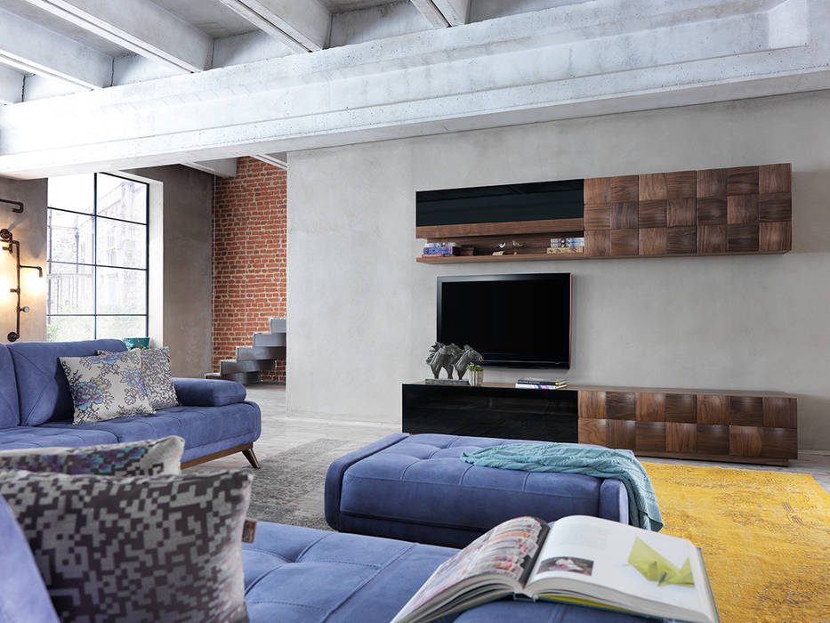 PRALIN TV ÜNİTESİ, NILL'S FURNITURE DESIGN NILL'S FURNITURE DESIGN Modern living room TV stands & cabinets