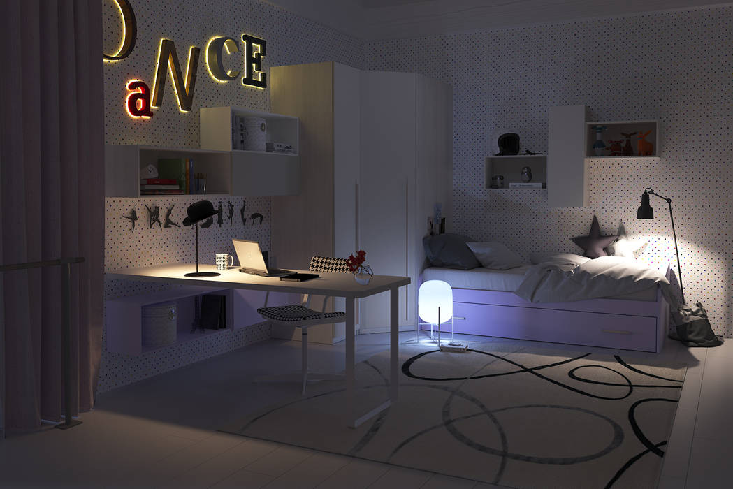 Catalogo "STORIE" IMA Mobili, Nespoli 3d Nespoli 3d Modern nursery/kids room Wardrobes & closets