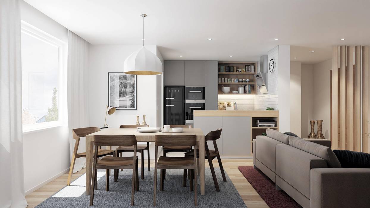 Apartamento remodelação, 3d Solutions 3d Solutions Modern Dining Room Wood Wood effect