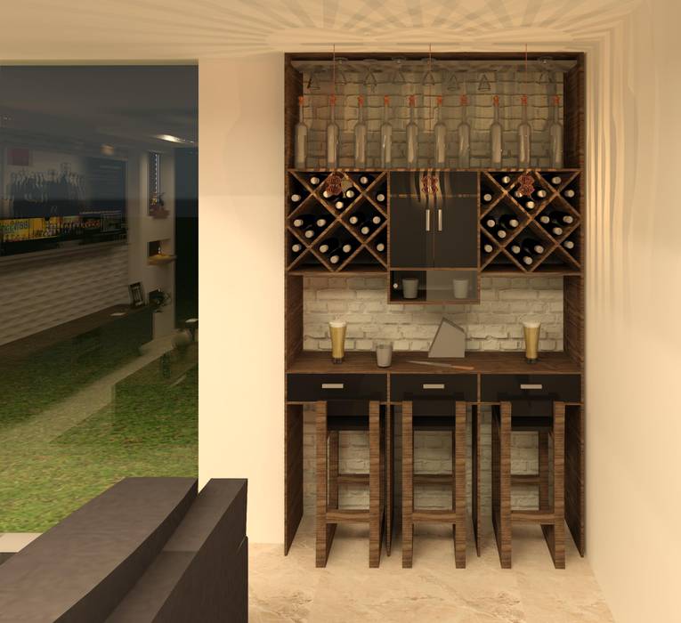 Bar- sala de tv perfil arquitectónico salas multimedia modernas | homify