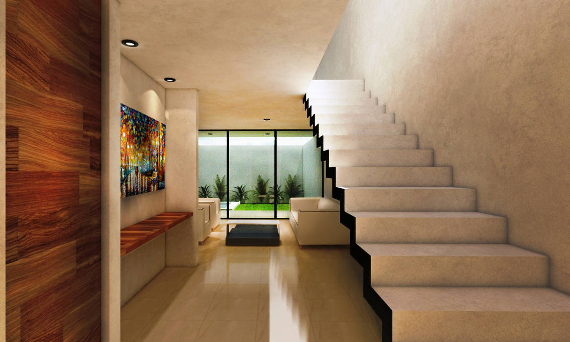 Casa AQUA homify Escaleras Concreto interior design,diseño de interior,acceso,stairs,modern design,modern,escalera,remate