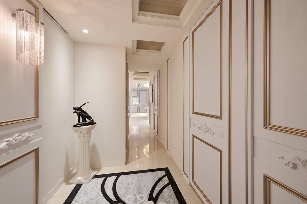 生活、巧思與設計... 我們喜歡撒下驚豔的種子 趙玲室內設計 經典風格的走廊，走廊和樓梯 新古典,走廊,室內設計