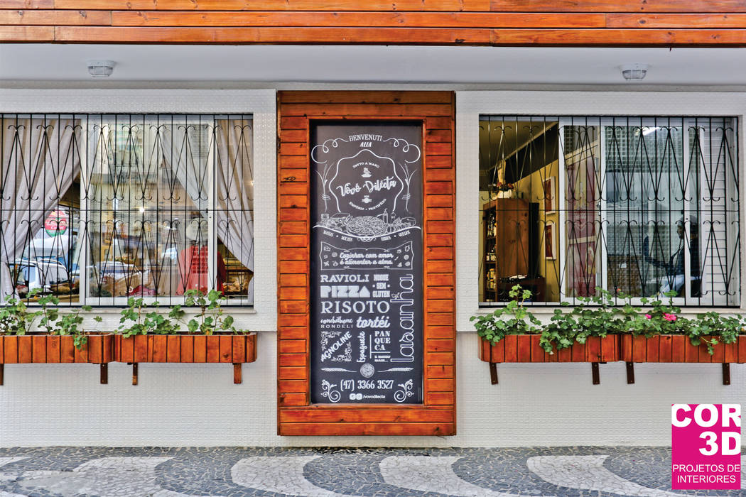 Empório e Pastifício Vovó Dilecta , Cor3D Projetos de Interiores Cor3D Projetos de Interiores مساحات تجارية خشب Wood effect مطاعم