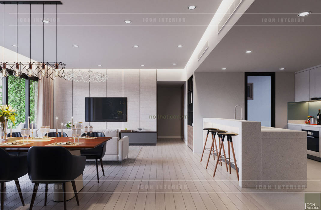 Thiết căn hộ Gateway Thảo Điền: Đẳng cấp của một căn hộ phong cách hiện đại , ICON INTERIOR ICON INTERIOR Nhà bếp phong cách hiện đại