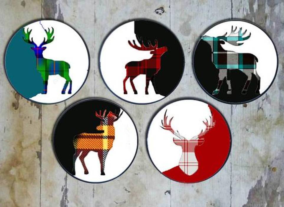 Abstract Reindeer Christmas Wall Decor Plates Modern By Stature Retail Service Modern Homify