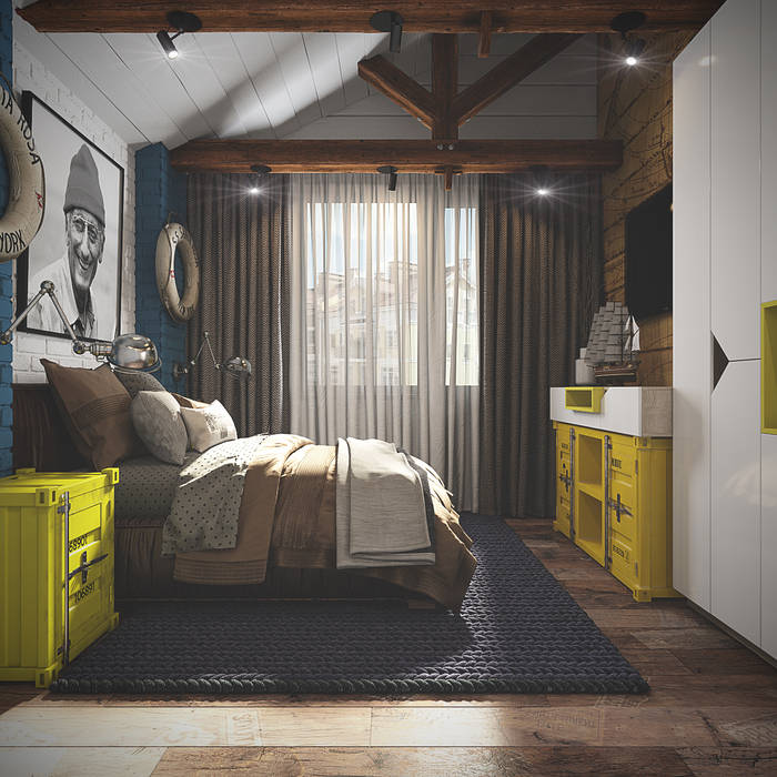 Комната для подростка, Diveev_studio#ZI Diveev_studio#ZI Boys Bedroom Wood Wood effect