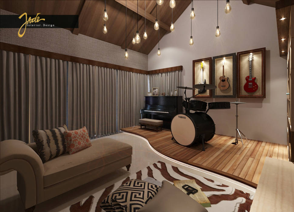 Music Room Design , Jade Interior Design Jade Interior Design Ruang Keluarga Modern Kayu Wood effect