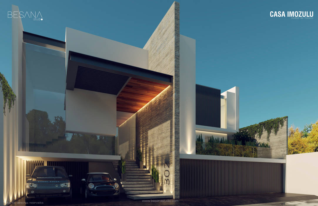 Casa Imozulu CDMX, Besana Studio Besana Studio Modern houses Concrete