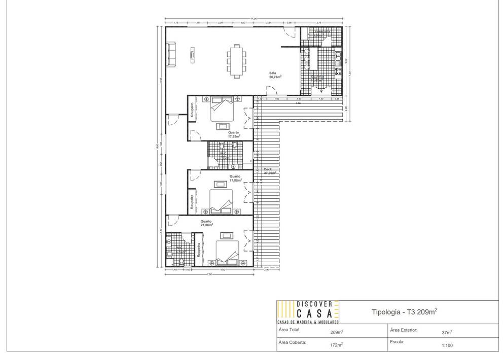 Modelo | T3 209m², Discovercasa | Casas de Madeira & Modulares Discovercasa | Casas de Madeira & Modulares