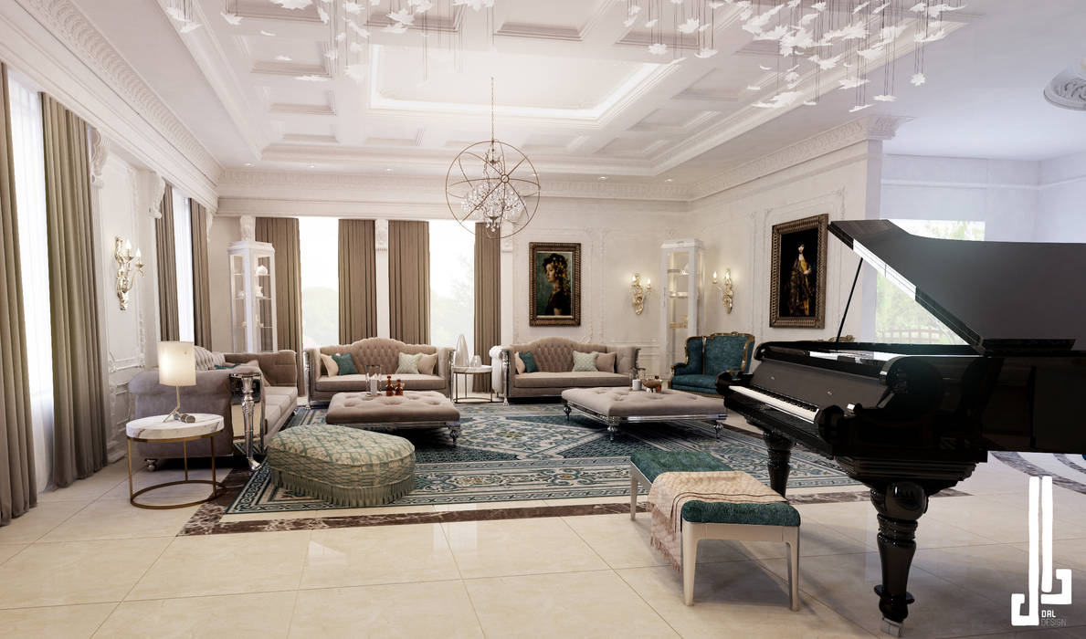 French classical villa, dal design office dal design office Living room