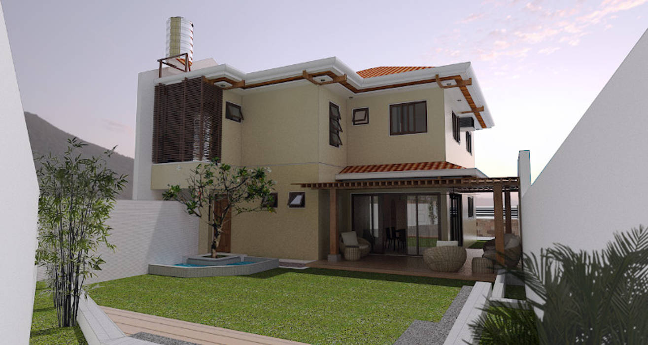 Major renovation and expansion project in Talisay City - Backyard and Garden area homify Multi-Family house