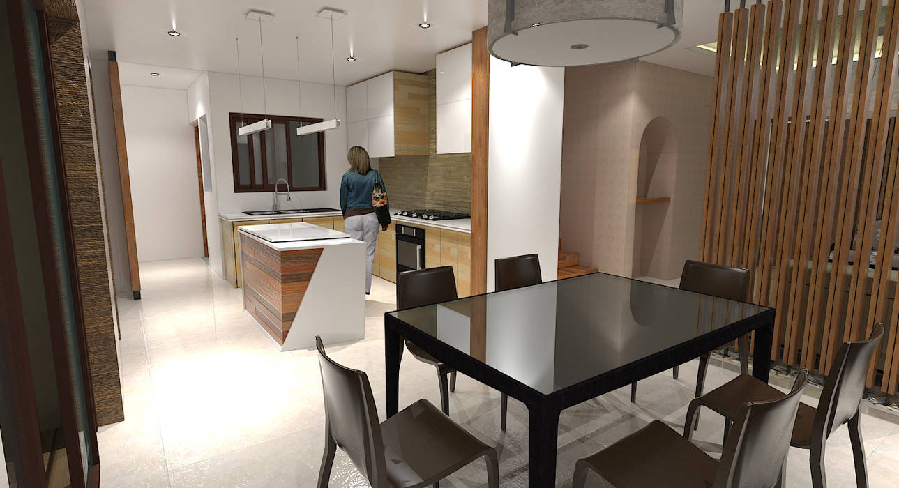 Major renovation and expansion project in Talisay City - Dining and Kitchen area homify 餐廳