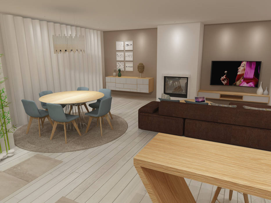 Apartamento chave-na-mão: T2 em Gaia, Angelourenzzo - Interior Design Angelourenzzo - Interior Design Salas de jantar minimalistas