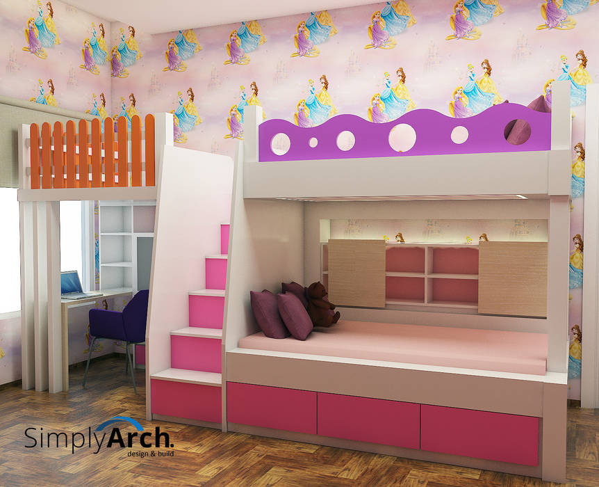 N-House Children's Bunk Bed Design, Simply Arch. Simply Arch. Kamar Tidur Gaya Skandinavia