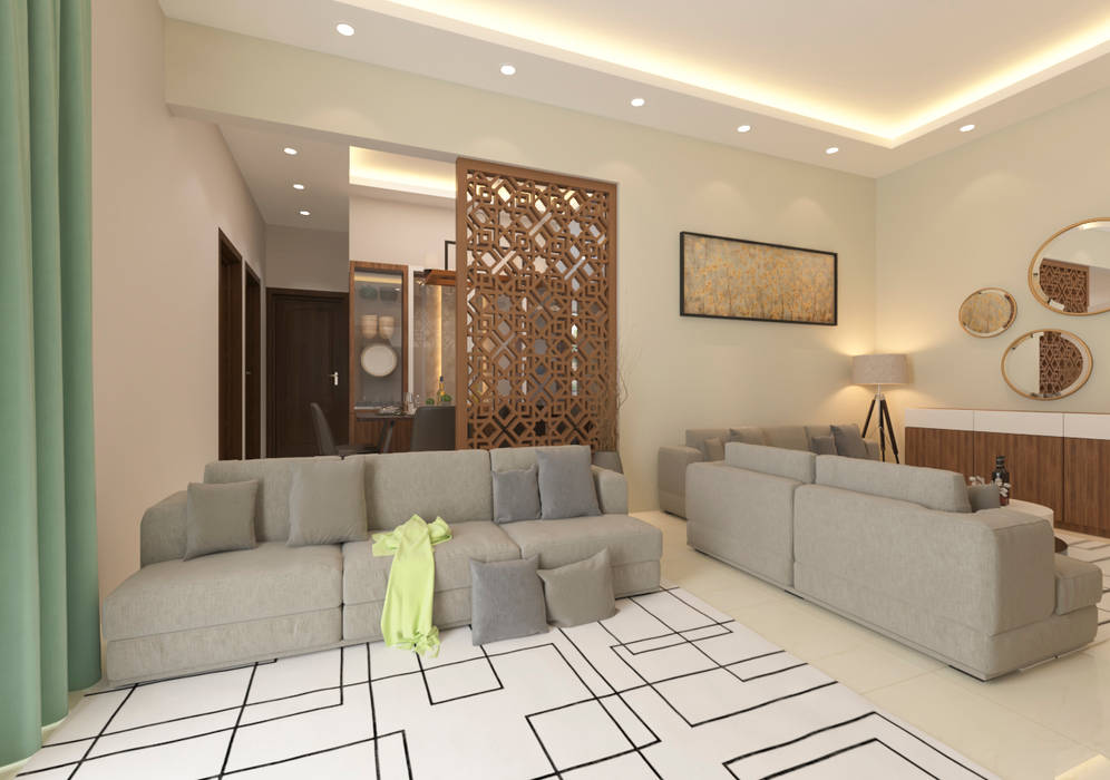 Living Area partition Samanta’s Studio Modern Living Room MDF