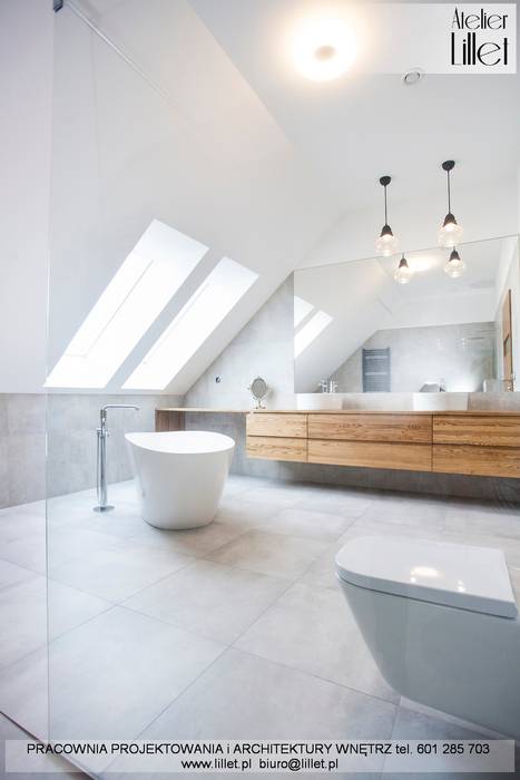 Realizacja salonu kąpielowego Pracownia projektowa Atelier Lillet Nowoczesna łazienka